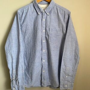 Aeropostale Men's Blue Rainbow Specked Long Sleeve Button Down Shirt Size‎ Large